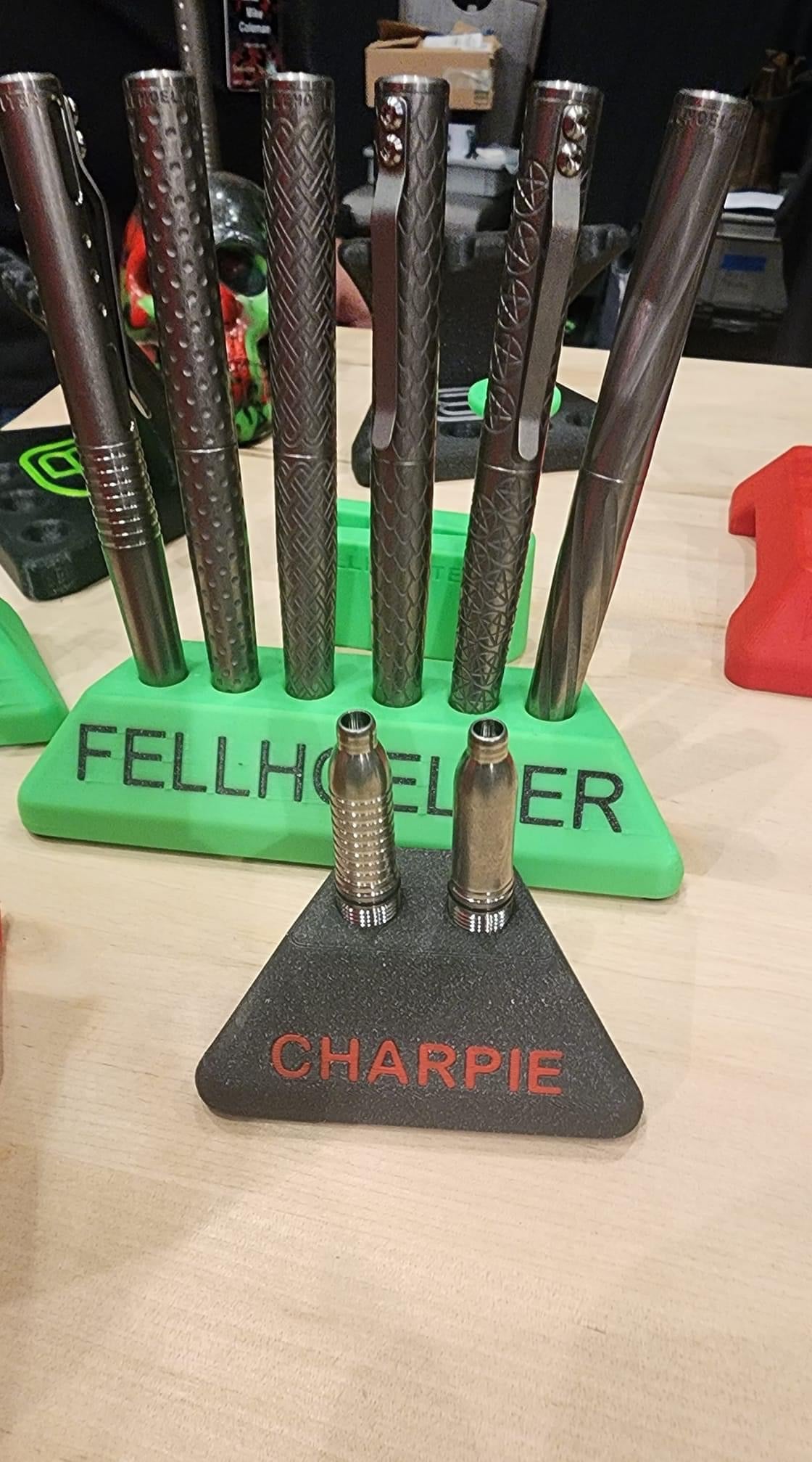 Deluxe, Dots, Celtic, Big Dragon, Pentagram, Spiral Flute. Grooved and Smooth Tip in front.