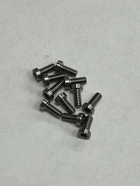 Short Titanium Milled clip screws 2.56X 0.188