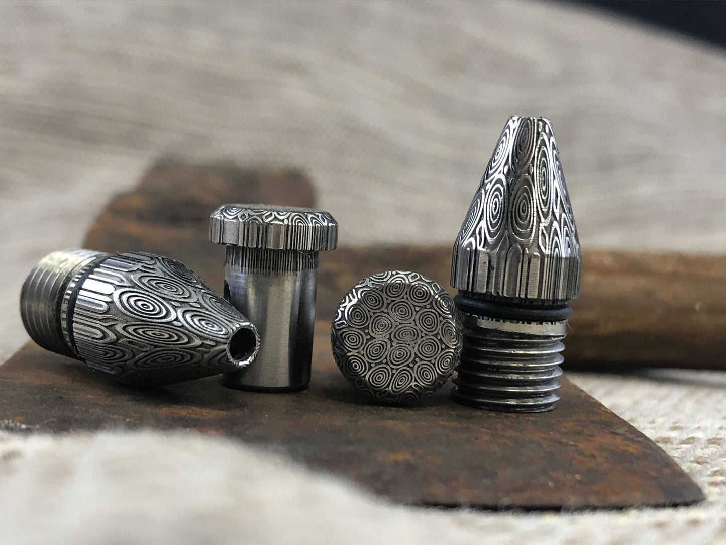 BlueTongue Damasteel Tips and Caps